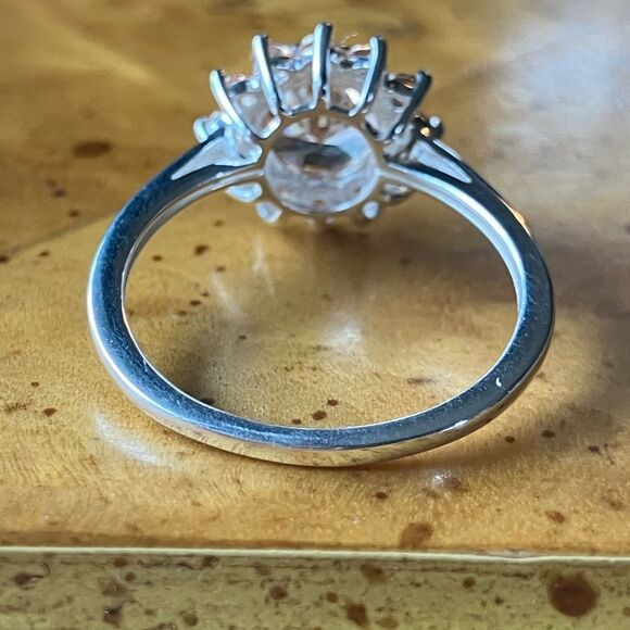 Simulated Champagne Diamond Sterling Silver Ring Size 7 - Picture 4 of 8